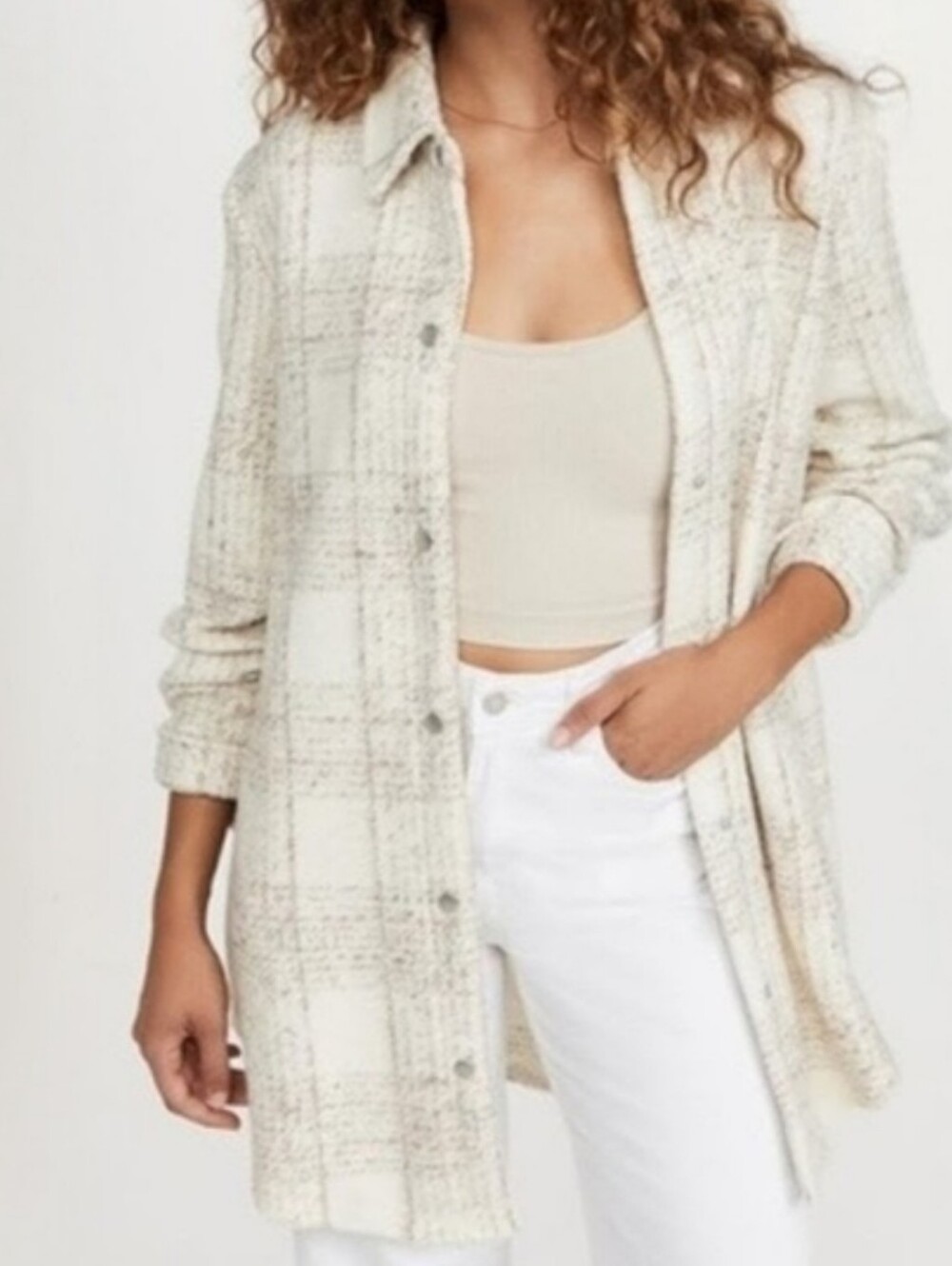 BB Dakota 14% Wool Blend Cream Shacket